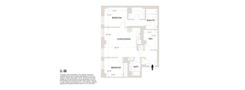U- 2 Bedrooms 2 Bathrooms + Den Floor Plan at Book Tower, Detroit, MI, 48226