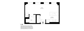 Unit C Studio Floor Plan at The Press/321, Michigan, 48226