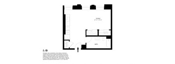 Unit D Studio Floor Plan at The Press/321, Michigan, 48226