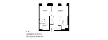 Unit E- One Bedroom Floor Plan at The Press/321, Michigan, 48226