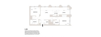 PH2 - 2 Bedrooms 2.5 Bathrooms Floor Plan at Book Tower, Detroit, MI, 48226