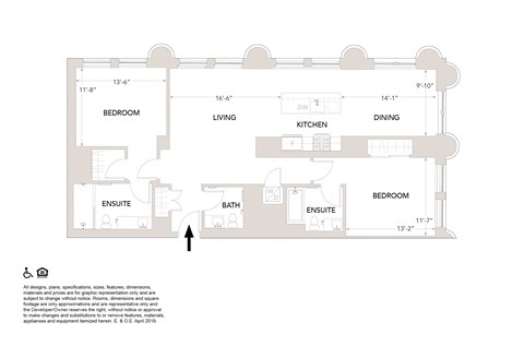 PH2 - 2 Bedrooms 2.5 Bathrooms Floor Plan at Book Tower, Detroit, MI, 48226