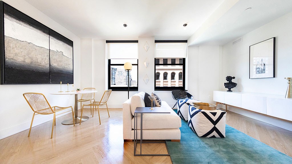 Artistic Living Area at The Stott, Detroit, MI, 48226