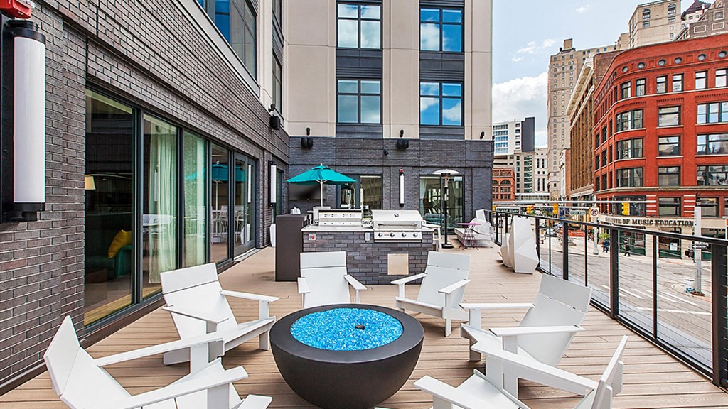 Outdoor Firepit at 28Grand, Detroit, MI