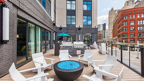 Outdoor Firepit at 28Grand, Detroit, MI