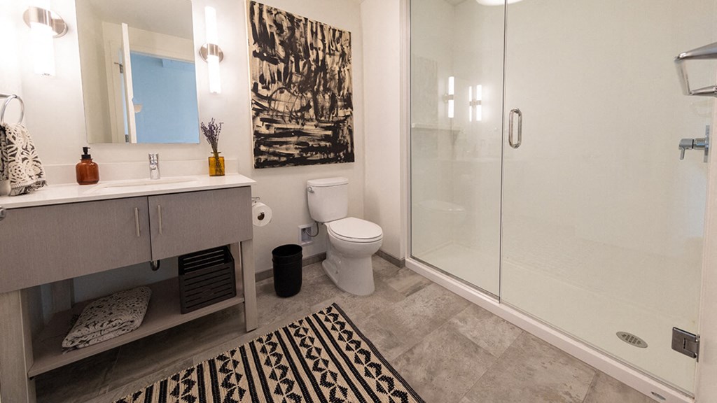 Bathroom Interior at The Assembly, Detroit, Michigan