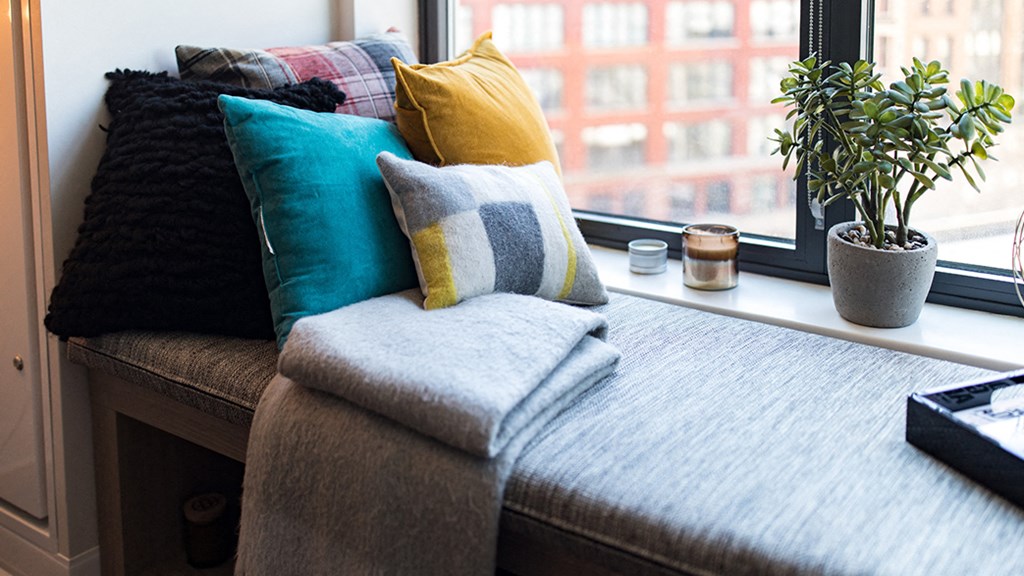 Bedroom With Expansive Windows at 28Grand, Detroit, Michigan