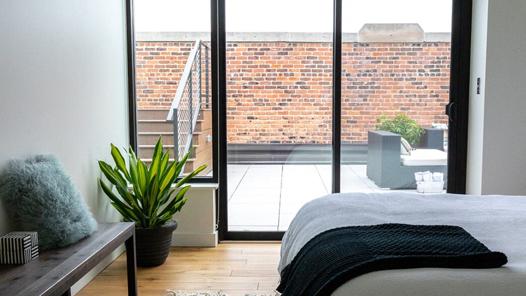 Balcony door at The Assembly, Michigan