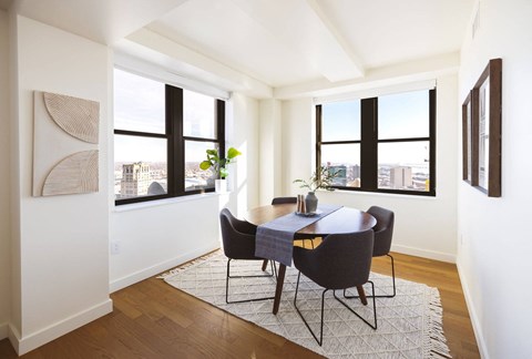 Two bedroom penthouse dining area at Book Tower, Michigan, 48226