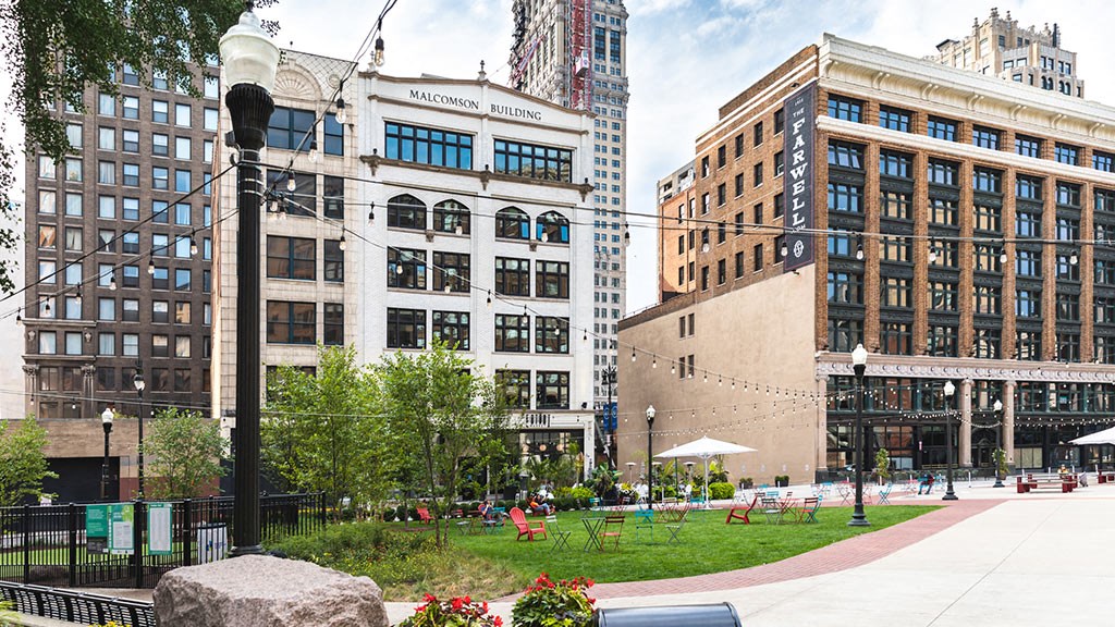 Capitol Park Exterior at The Malcomson, Detroit, 48226