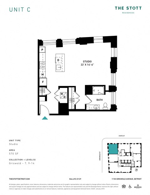 C Floor Plan at The Stott, Michigan