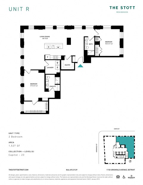 R Floor Plan at The Stott, Michigan
