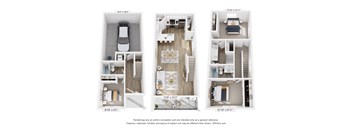 Abernathy Floor Plan at Holmes Park Townhomes, Oregon City, OR