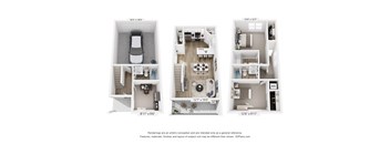 Stafford Floor Plan at Holmes Park Townhomes, Oregon City, OR, 97045