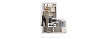 Studio layout, great closet and storage space, large windows, full bath 450 sq. ft. at The Weidler in Portland, OR 97209