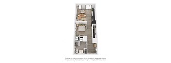 Corner one bedroom, spacious layout, extra storage closet space.530 sq. ft. at The Weidler in Portland, OR 97209