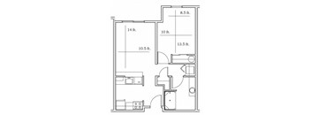 the floor plan of the first floor of a town house