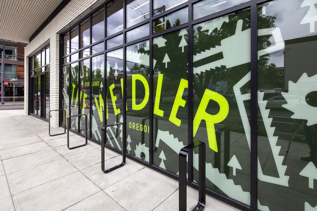 a window display with the worddrips on it at The Weidler in Portland, OR 97209