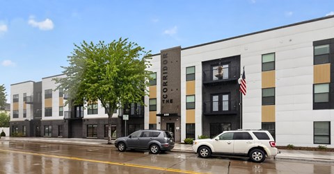 A building with the word "BRIDGEPORT" on it.