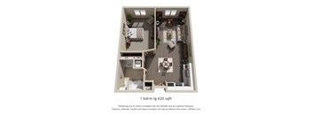 a stylized floor plan of a 1b694 sq ft