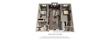a stylized floor plan of a 2192 sq ft apartment