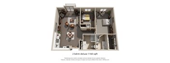a stylized floor plan of a 1128 sq ft
