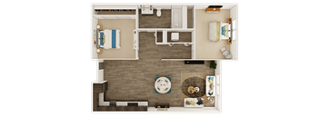 2 Bedroom, 1 Bathroom