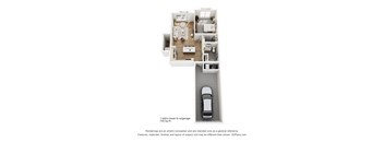 1 Bed Lower B Floor Plan at The Daniels 1 and 2 Apartments, Saukville, WI 53080