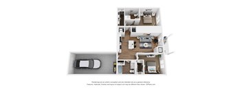 2 Bedroom 2 bath  with Garage and Patio 1124 sq ft at The Daniels at Northern Gateway Apartments, Wisconsin, 53080