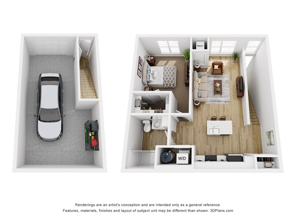 One Bed 1 bath floor plan One Bed 1 bath floor plan at The Daniels at Northern Gateway Apartments, Saukville, Wisconsin