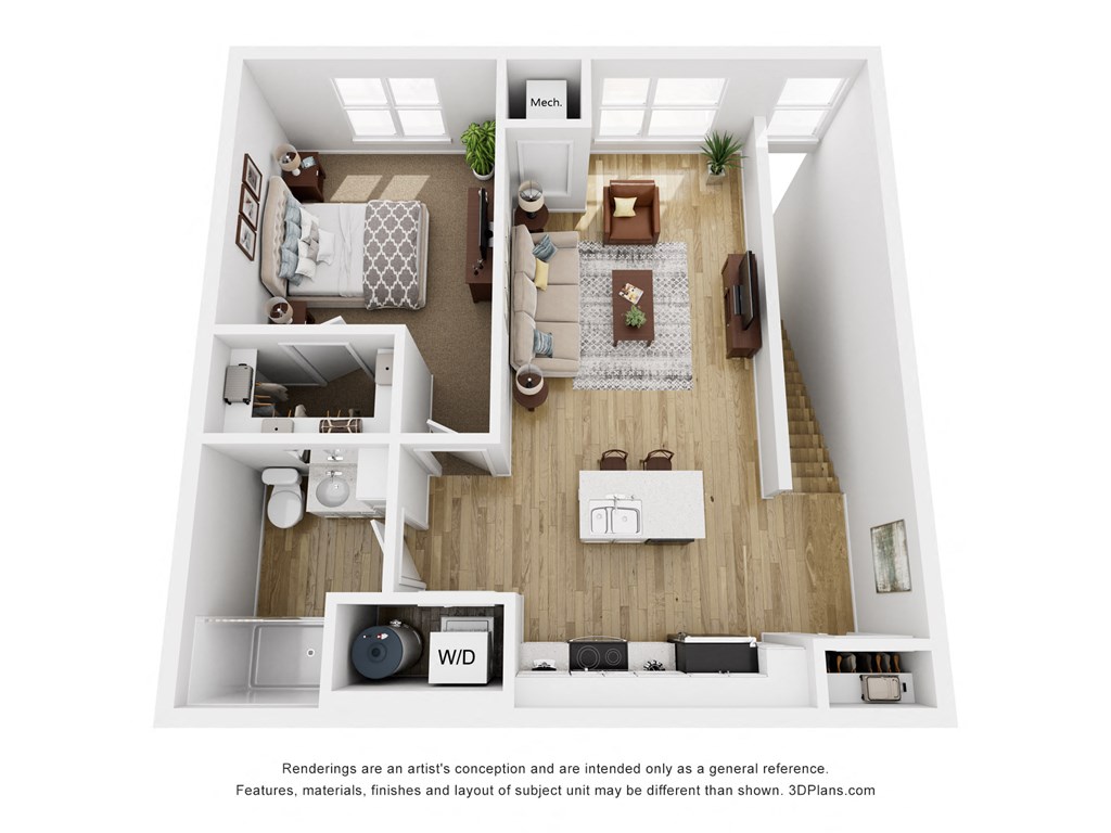 1FL Floor Plan at The Daniels at Northern Gateway Apartments, Saukville