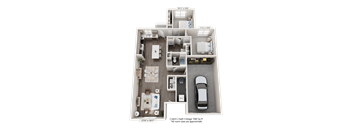 A 2 bedroom 2 bath cottage is shown in this image.
