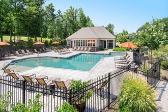 resort style pool with lounge area