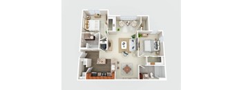a 3d drawing of a floor plan of a house