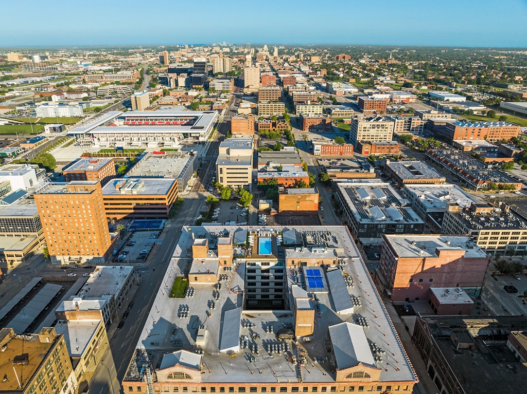 arial view of the city of austin