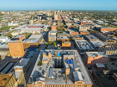 arial view of the city of austin