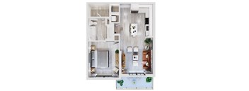 bedroom floor plan an in 2d at Leena Plantation, Florida, 33322