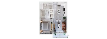 a 1 bedroom bedroom floor plan an in 2d at Leena Plantation, Florida