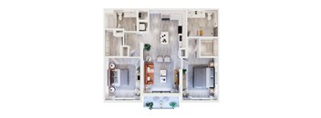 a floor plan of a two bedroom apartment with two bathrooms and a balcony floor plan, transparent at Leena Plantation, Plantation Florida