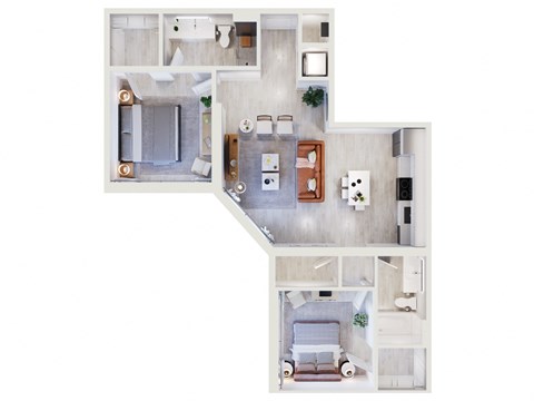 a floor plan of a bedroom apartment at Leena Plantation, Florida, 33322