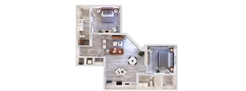a floor plan of a 3 bedroom apartment at Leena Plantation, Florida, 33322