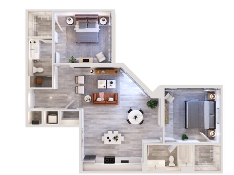 a floor plan of a 3 bedroom apartment at Leena Plantation, Florida, 33322