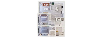 a floor plan of a two bedroom apartment at Leena Plantation, Plantation, FL