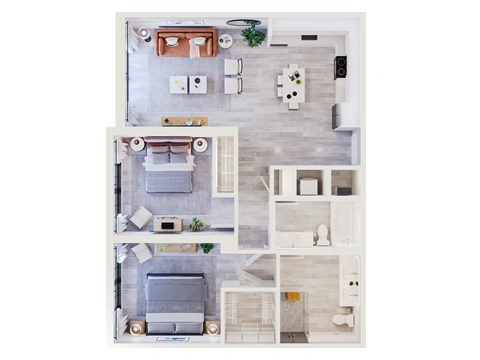 a floor plan of a two bedroom apartment at Leena Plantation, Plantation, FL