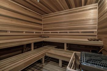 a sauna in a treatment room in a home gym at Altis Twin Lakes Apartments, Kissimmee, FL