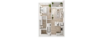 a1 floor plan  1 bedroom with 1 bathroom