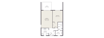 1 bedroom 1 bathroom Floor plan at Forest Glen, Midland, MI, 48642