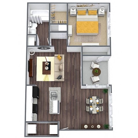 a floor plan of a house with a bedroom and a living room