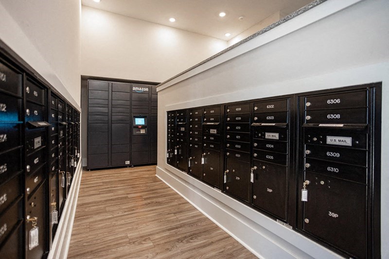 the locker room is equipped with a large selection of lockers