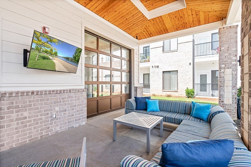 a living room with a couch and a coffee table